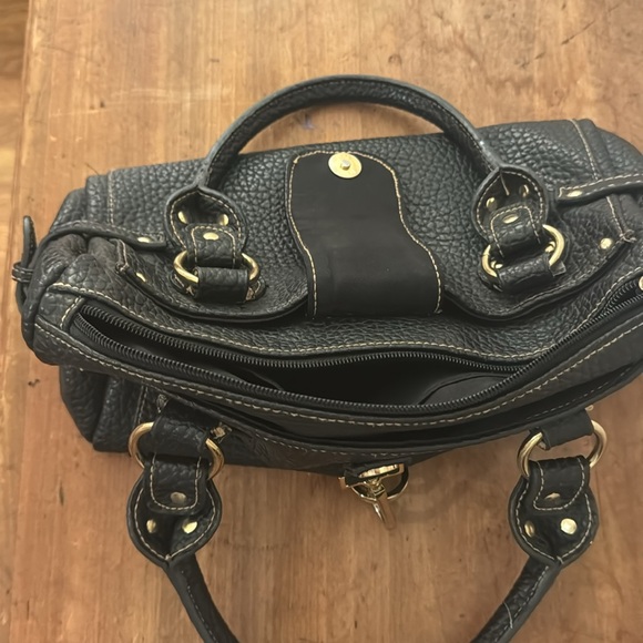 Barneys New York black pebbled leather handbag - Picture 6 of 8